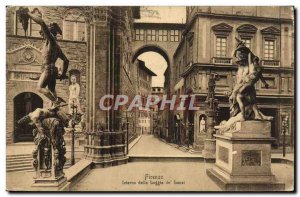 Old Postcard Firenze Interno Della Loggia dei Lanzi