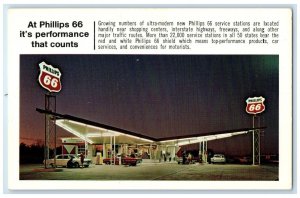 Phillips 66 Retro Gas Station Cars Ultra Modern Unposted Vintage Postcard