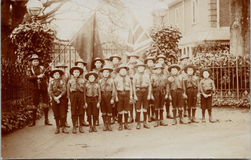 Young Boys Boy Scouts ?? 'North Troop' RPPC Postcard F71 *as is