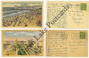 2 Long Beach CA-The cyclone & Ocean Avenue 1937 & 1950