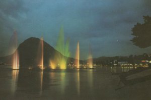 Switzerland Postcard - Lugano - Magic Fountain By Night  RS21124