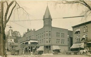 VT, Springfield, Vermont, Adnabrown Hotel, Trolley, RPPC