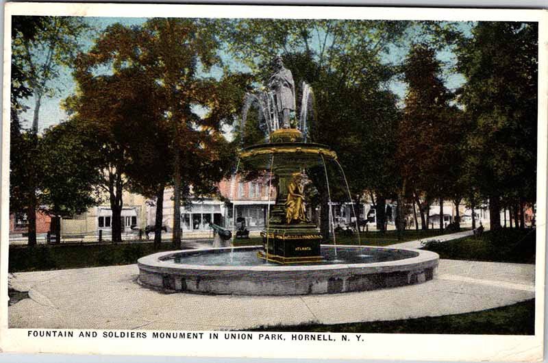 Postcard FOUNTAIN SCENE Hornell New York NY AK5655 United States