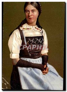 Postcard Old Canton Zurich Wehntalermadchen Folklore Costume