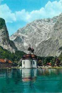 Postcard Germany konigssee st bartholoma mit watzmann ostwand church mountain