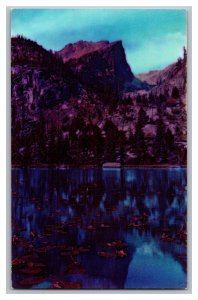 Postcard CO Hallett Peak From Nymph Lake Rocky Mountain National Park Colorado