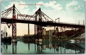 1908 Holton St. Viaduct Milwaukee Wisconsin WI River Bridge Posted Postcard