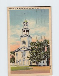 Postcard Old First Congregational Church Bennington Vermont USA