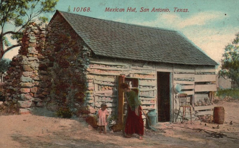 Vintage Postcard 1910's Mexican Hut San Antonio, Texas TX Pub by Acmegraph Co.