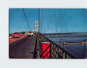 Postcard The Mackinac Bridge, In Michigan