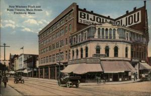 Fitchburg MA Whitney Block Bijou Theatre c1910 Postcard