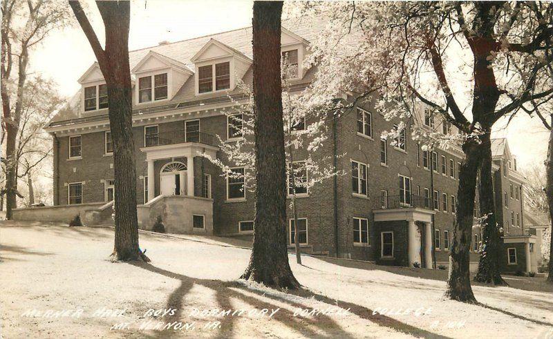 Dormitory Merner Hall 1930s Mount Vernon Iowa College RPPC real photo 2223 Cook