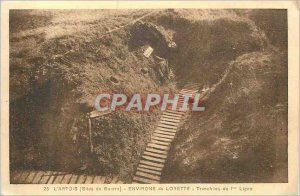 Postcard Old Artois (War sites) surroundings of Lorette Tranchees Iere Line