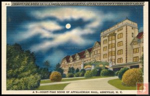 Night-Time Scene of Appalachian Hall, Asheville, N.C.