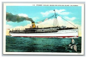 Vintage 1931 Postcard Steamer Avalon Bound for Catalina Island California