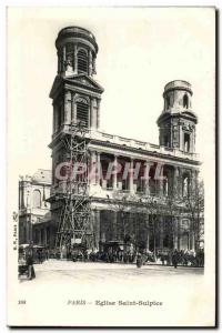 Old Postcard Paris Saint Sulpice Church