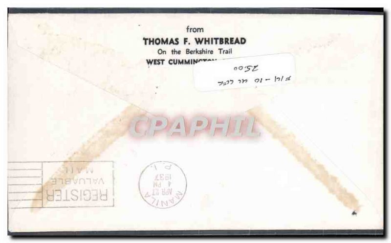 Letter USA 1st Flight San Francisco Manila Philippines April 21, 1937