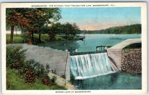 1910s Mooseheart IL Loyal Order Moose School Trains Lake Dam Postcard Lodge A263