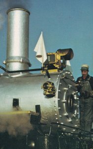 Clinchfield Railroad 1 Fireman Flags Train Engine USA Railway Postcard