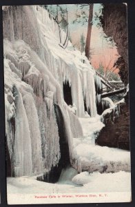 New York WATKINS GLEN Rainbow Falls, Wintertime pm1906 - Divided Back