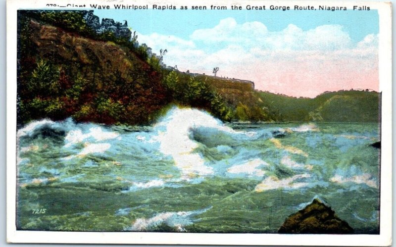 Postcard - Giant Wave Whirlpool Rapids as seen from the Great Gorge Route