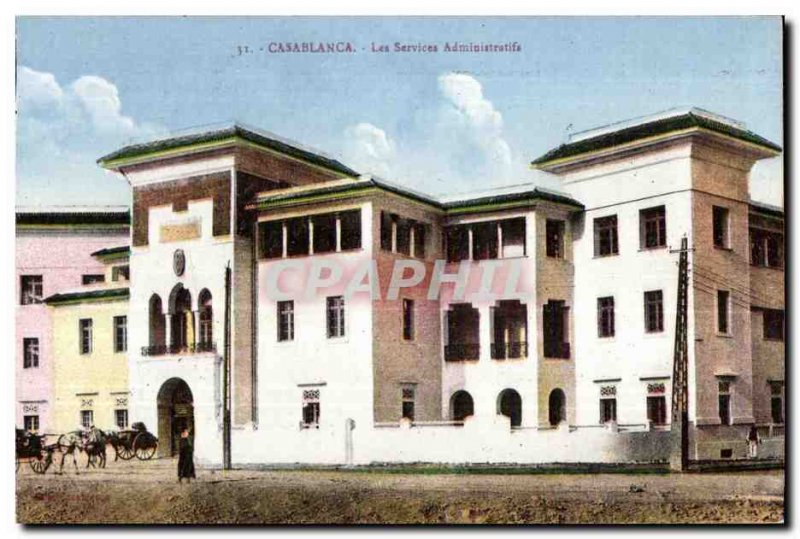 Old Postcard Morocco Casablanca Administrative Services