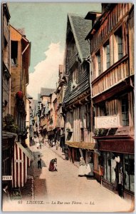 Lisieux - La Rue Aux Fevres Street France Postcard