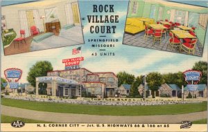 Rock Village Court Springfield MO Postcard PC450