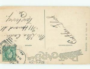 Pre-Linen Easter signed BEAUTIFUL BUTTERFLIES FLYING AB4225