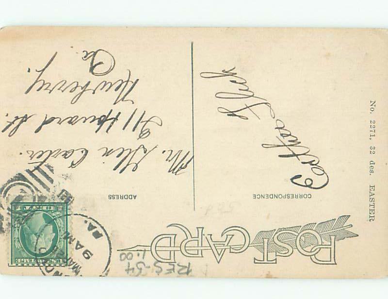 Pre-Linen Easter signed BEAUTIFUL BUTTERFLIES FLYING AB4225