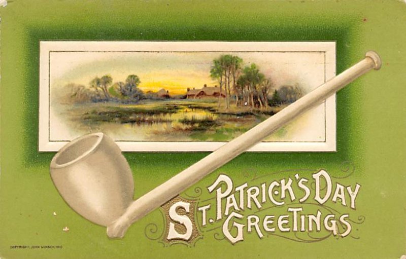 St Patrick's Day Greetings John Winsch St. Patrick's Day writing on back 