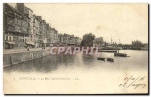 Old Postcard Honfleur Quai Sainte Catherine