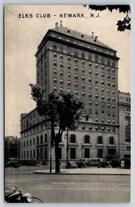 Newark New Jersey~Elks Club Bldg Street View~B&W Photo~PM 1935~Vintage Postcard