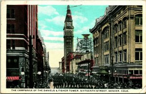 Campanile of the Daniels & Fisher Tower 16th Street Denver CO 1920 Postcard