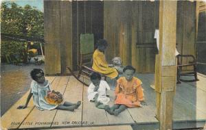 Black Americana 1909 Postcard New Orleans Four Little Pickaninnies
