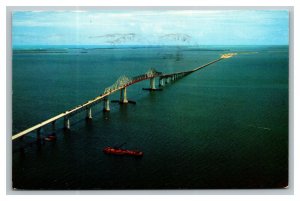 Vintage 1964 Postcard Aerial View Sunshine Highway Sarasota Manatee Pinellas FL