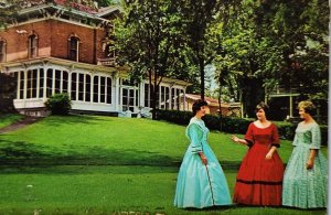 Villa Louis Costume Guides Tours Prairie du Chien WI Postcard Posted 1967