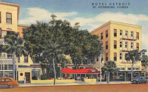 Hotel Detroit St Petersburg Florida 1950s linen postcard