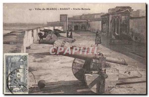Morocco flap Postcard Old Old Batterue (gun)