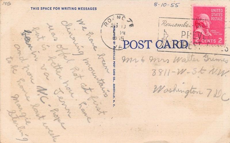 Marion North Carolina~US Post Office~McDowell County~1940s Linen Postcard