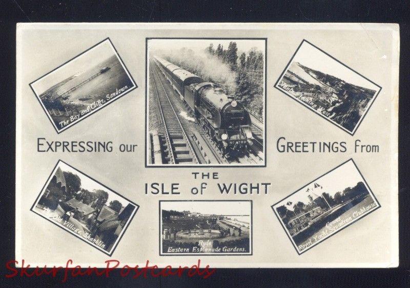 THE ISLE OF WIGHT ENGLAND UK RAILROAD TRAIN STATION RPPC REAL PHOTO POSTCARD