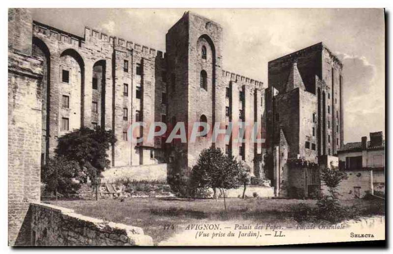 CPA Avignon Palais des Papes façade Orientale vue prise du jardin 