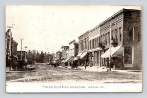 LaGrange Indiana West Side Detroit Street Postcard 1909