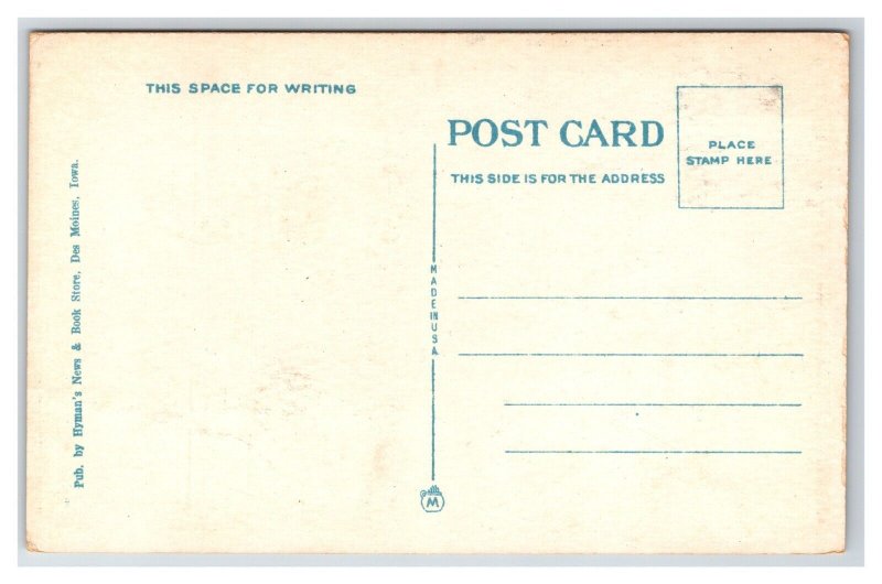 Post Office Des Moines Iowa UNP WB Postcard F21