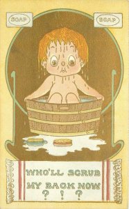 Arts Crafts Child Tub Comic Humor artist impression C-1910 Postcard 21-7748