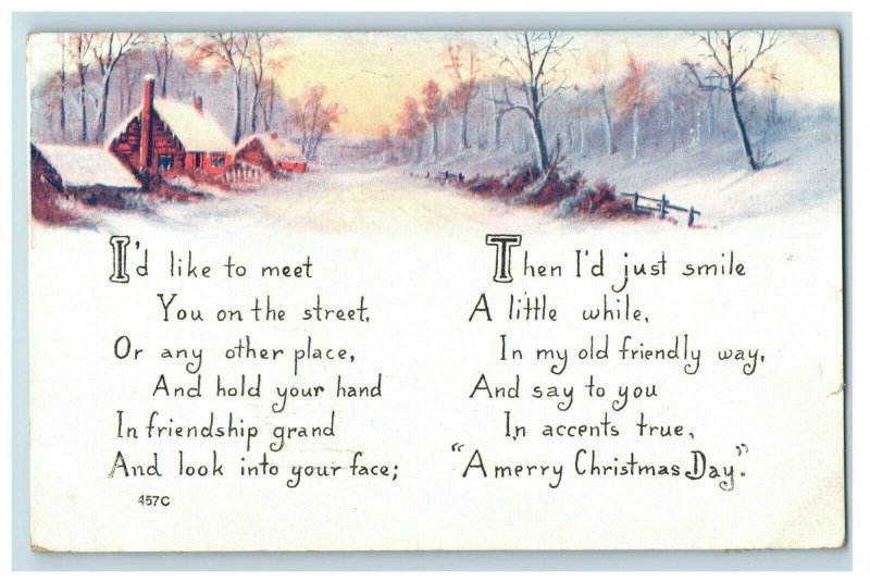 c.1910 Lovely Christmas Poems Lot Of 6 Postcards Vintage Postcard P51