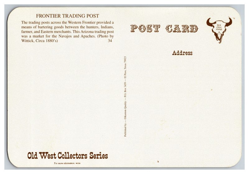 Old West Collector's Series Postcard Frontier Trading Post 