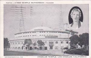 California Los Angeles Pastor Aimee Semple Mcpherson Founder Angelus Temple 1941
