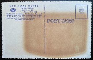 Vintage Postcard 1950 Nod-A-Way Motel, Topeka, Kansas