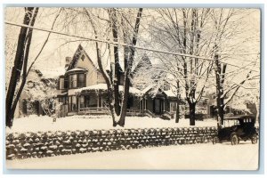 c1918 Home Residence Winter Snow View Liberty New York NY RPPC Photo Postcard